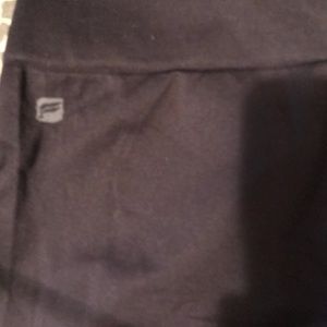Fabletics large black thick leggings laser cut  bottom half tummy control NWOT